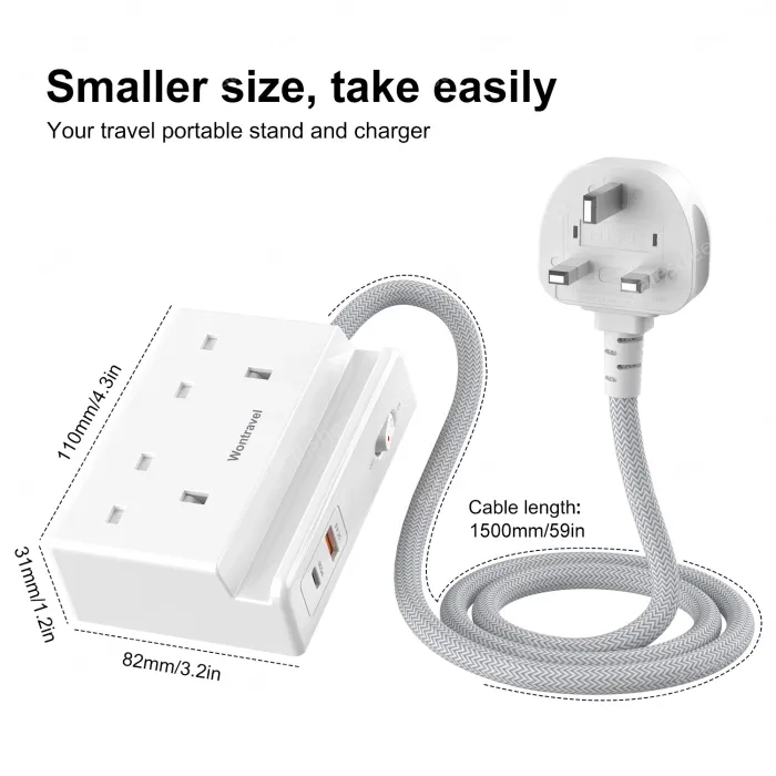 20W PD Quick Charger UK Power Strip