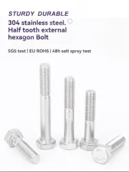 Half thread external hexagonal bolt M8*70