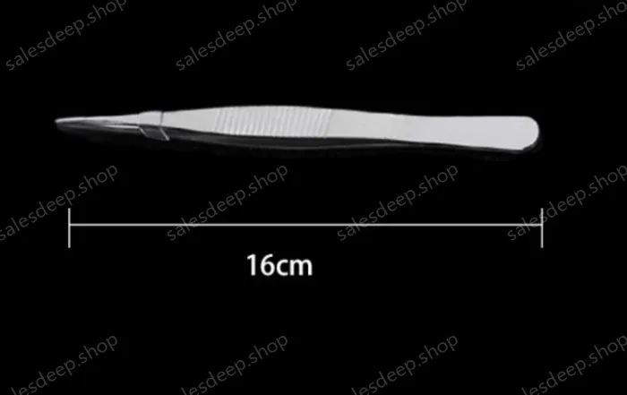 Stainless steel tweezers Straight tip (thick) 16cm