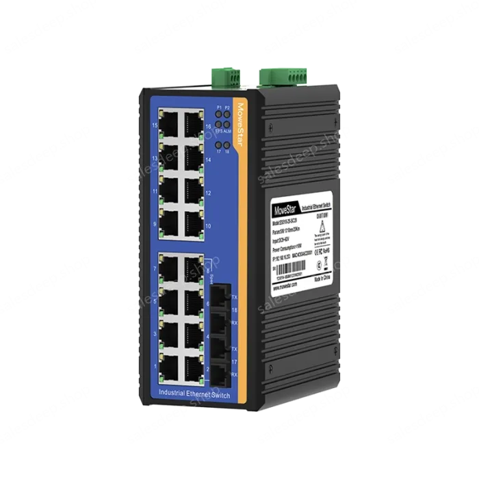 [100 Gigabit 2 Optical 16 Electric] Ring Network Management Industrial Switch